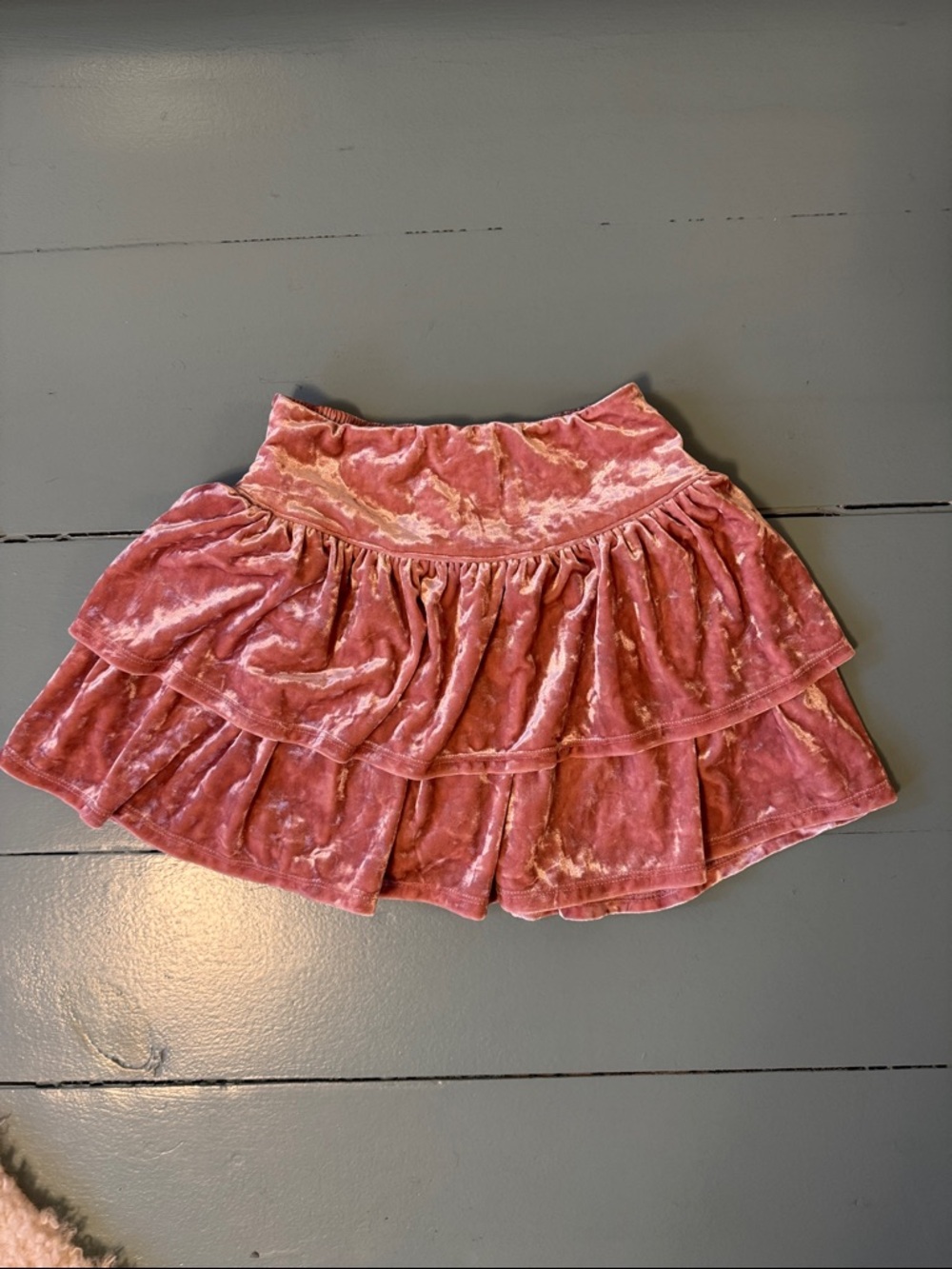 Gap kids Pink Velvet Tiered Mini Skirt size 8